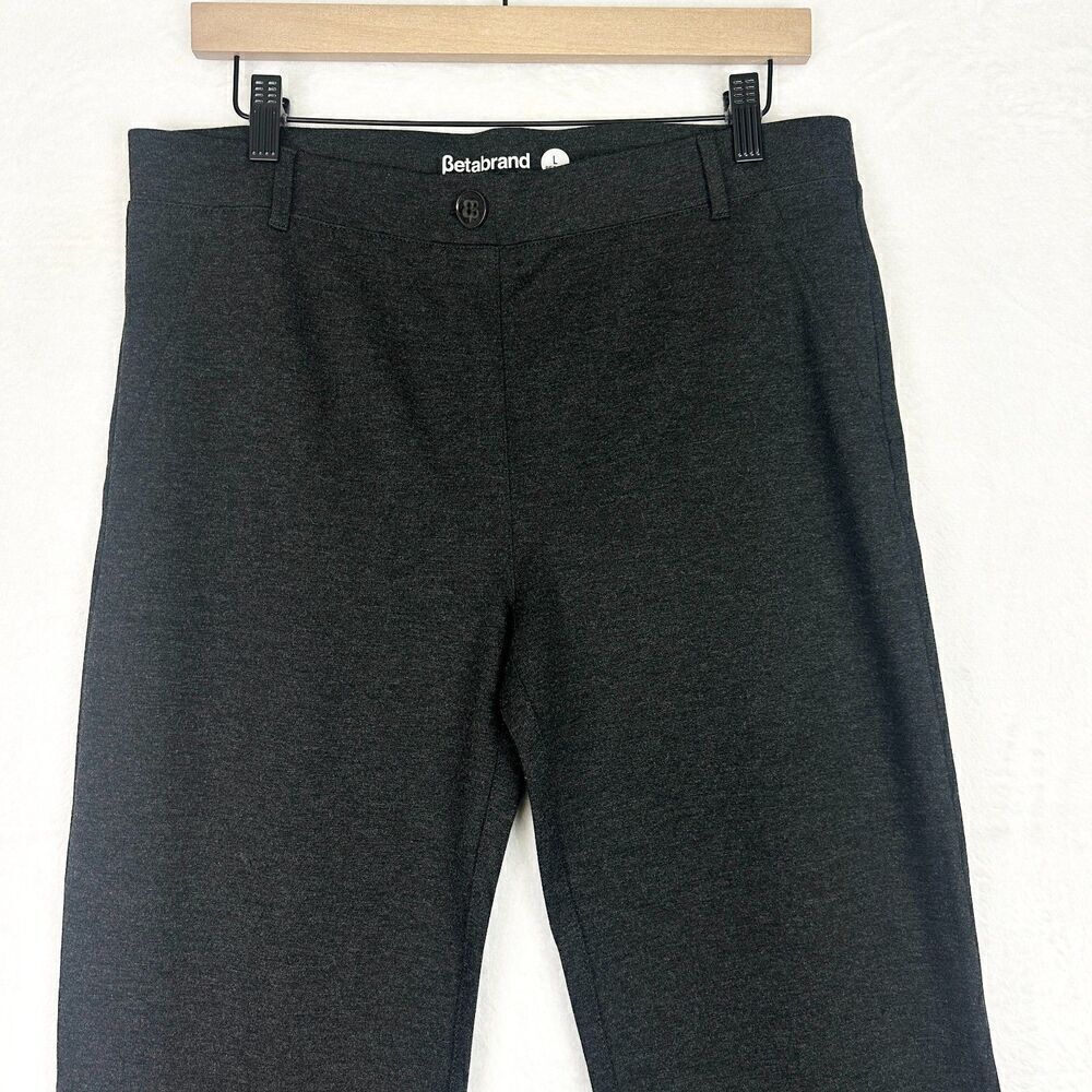 Betabrand Classic Dress Pant Yoga Pant Straight Leg Size Large Petite Charcoal - Picture 4 of 7